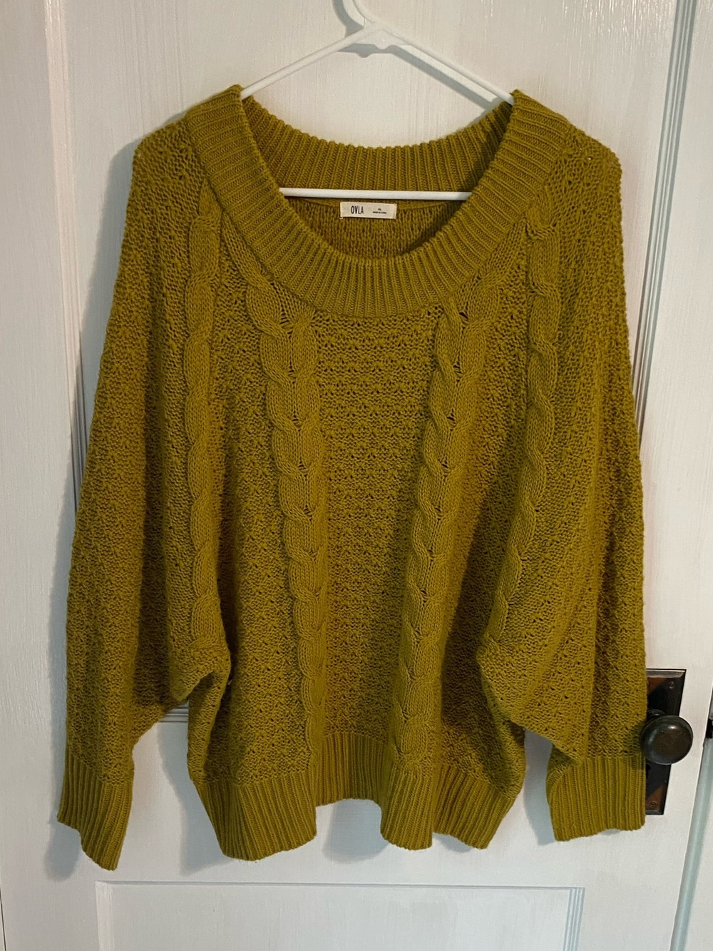 OVLA mustard cable knit sweater